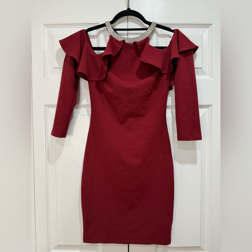 Elegant Red Off-Shoulder Dress